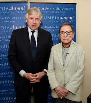 Photo credit Diane Bondareff Photo of President Bollinger and Justice Ginsburg