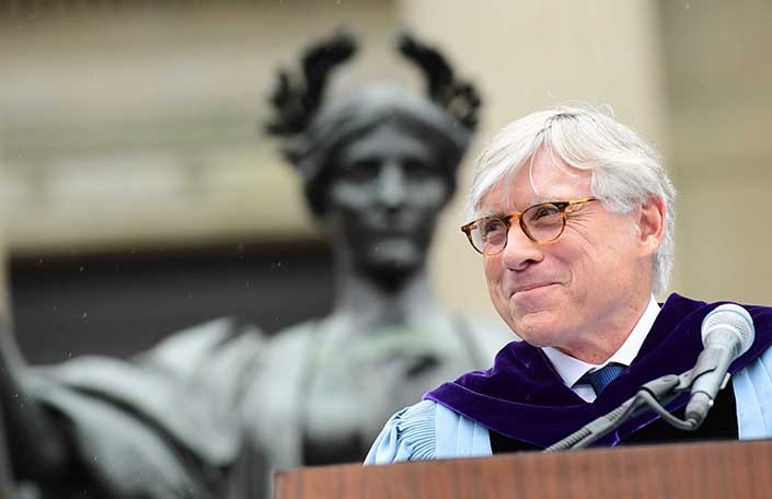 Photo credit Chris Taggart Photo of President Bollinger at Commencement