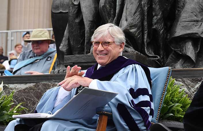 Photo credit Eileen Barroso Photo of President Bollinger at Commencement