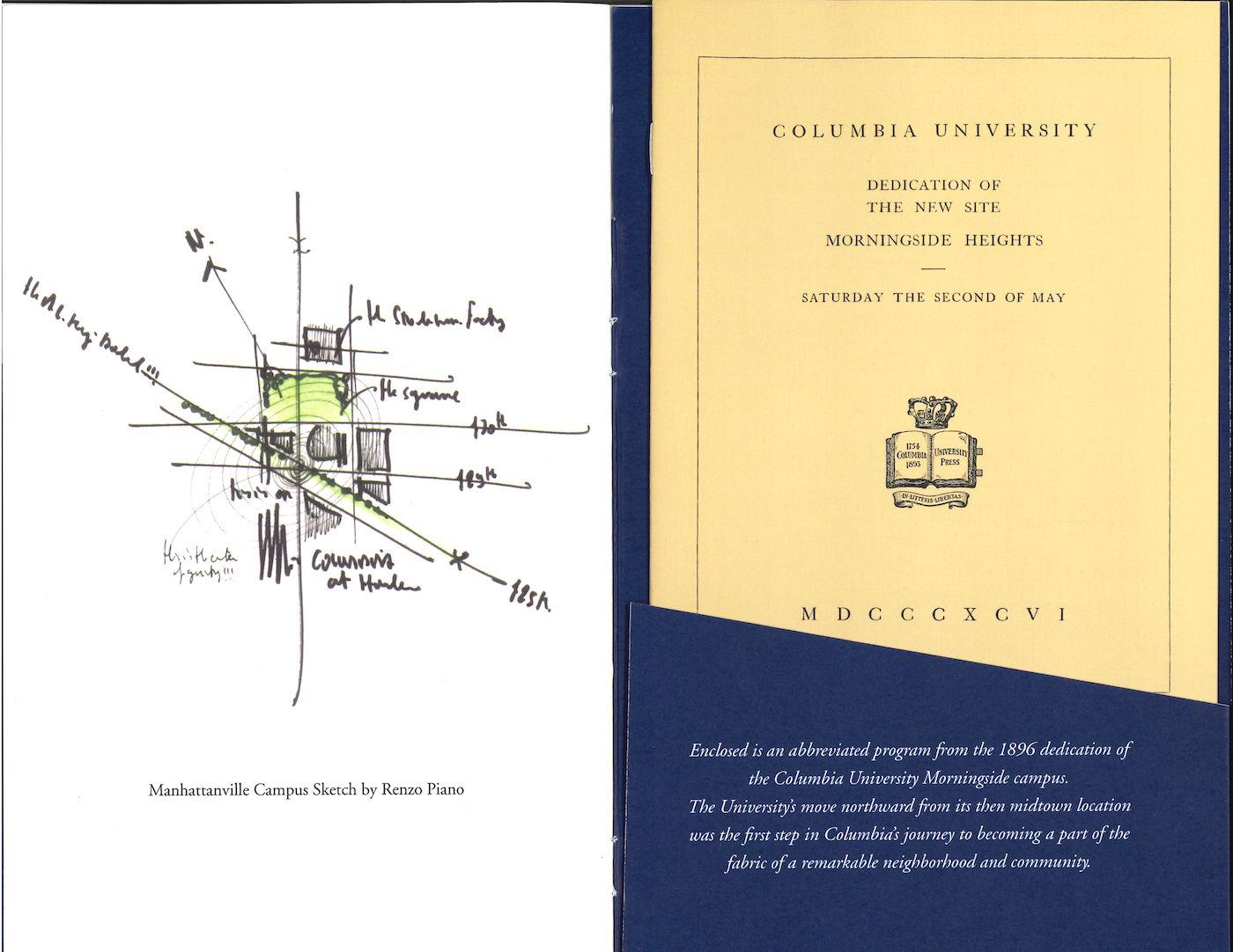 Program from the dedication of the New Campus in Manhattanville, October 24, 2016