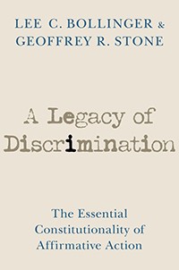 Book cover with the title, "A Legacy of Discrimination The Essential Constitutionality of Affirmative Action."