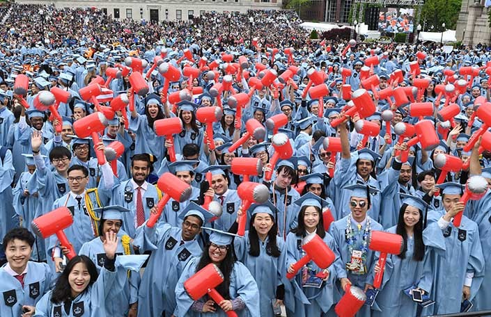 Photo of Columbia Engineering students at Commencement