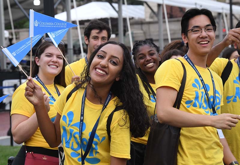 Photo of students celebrating the start of the academic year in 2018.