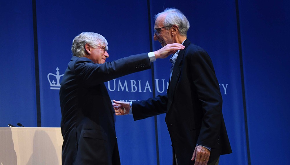 Photo of Lee Bollinger and Forum architect Renzo Piano