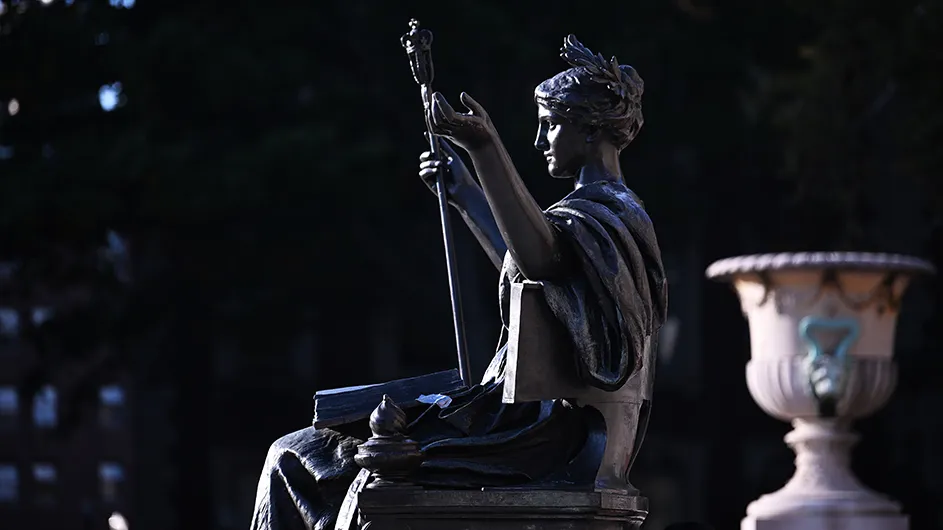 Classical statue of Alma Mater