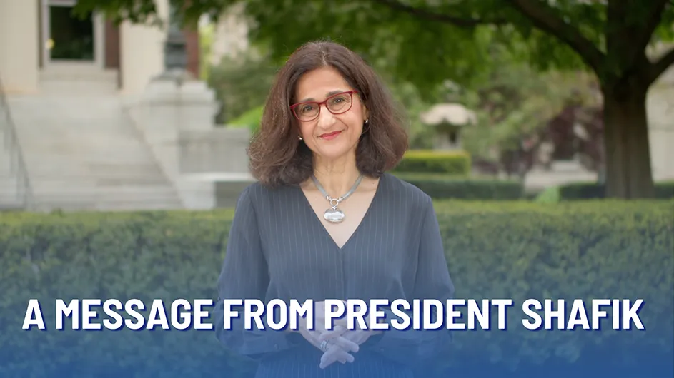 Screen grab of president Minouche Shafik