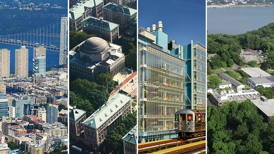 A composite image of all four of Columbia's campuses.