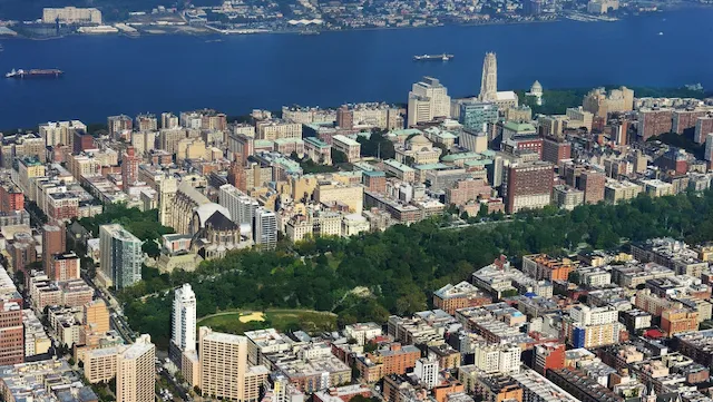 Aerial view of Columbia's campus. 