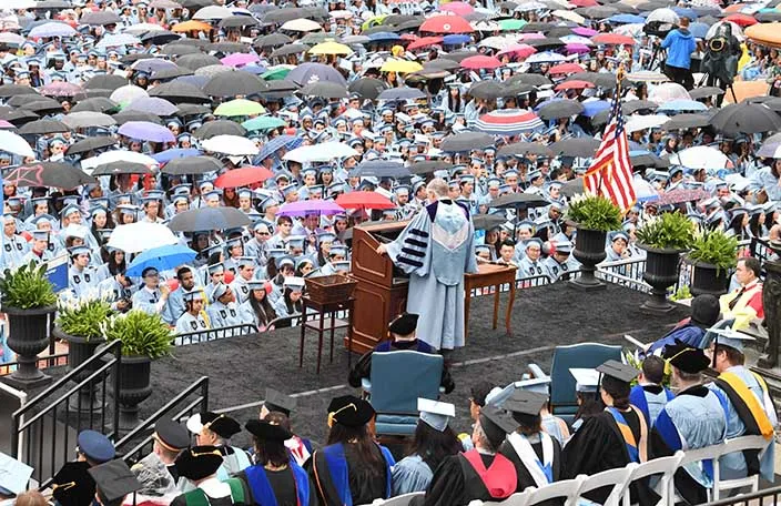 Photo of President Bollinger at Commencement